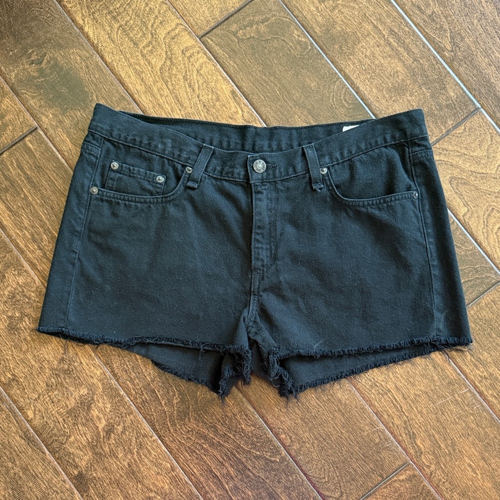 rag & bone Black Cut-Off Jean Shorts